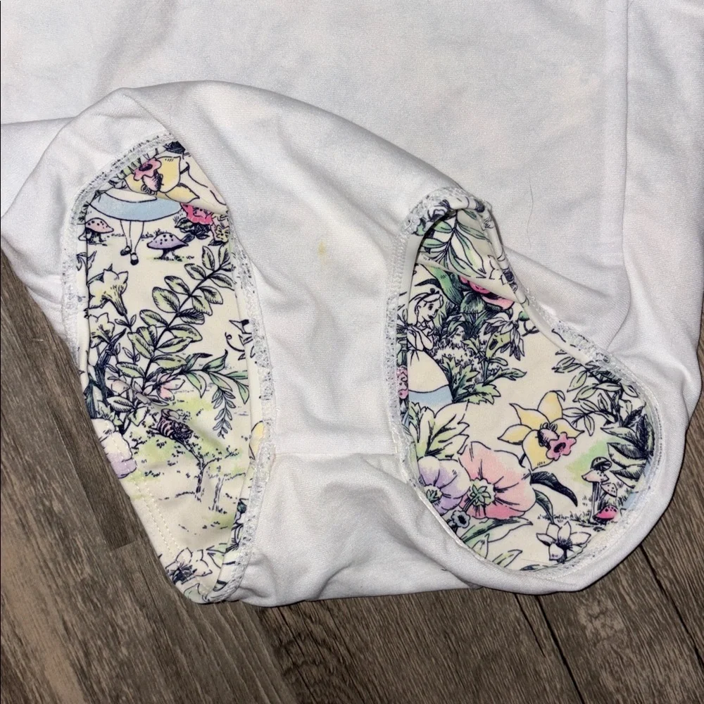 Janie + Jack Disney Alice in Wonderland Floral Ruffle Swimsuit Size 6